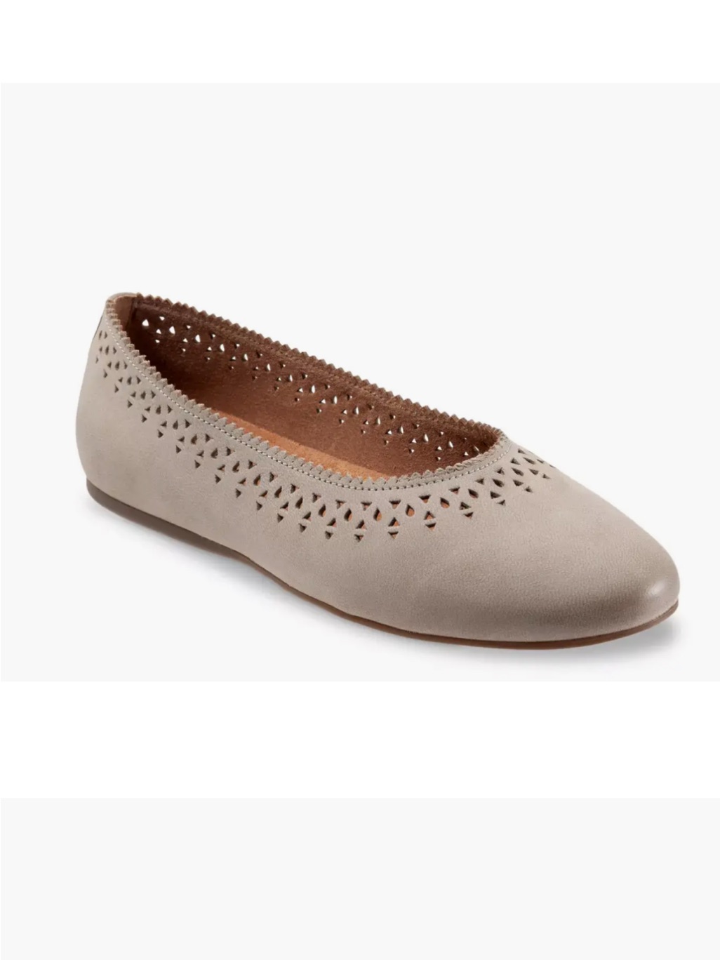 Softwalk Selma Taupe Leather Ballet Flats
